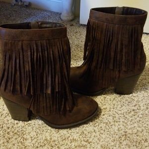 Brown Fringe boots size 7